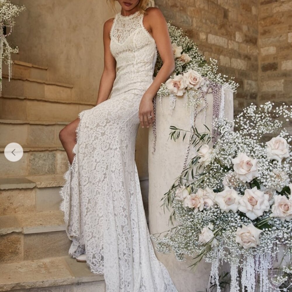 Love Everlasting White Floral Lace Mermaid Maxi Dress